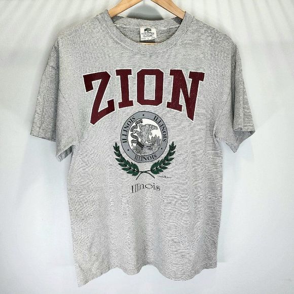 Zion Illinois Vintage USA Made Single Stitch‎ 1992 Shirt Rare Retro Size Large - Picture 1 of 6